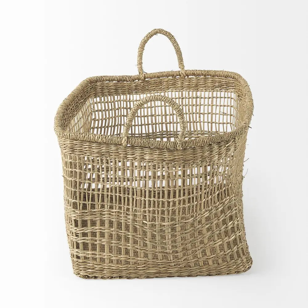 Set of Two Brown Wicker Basket HomeRoots