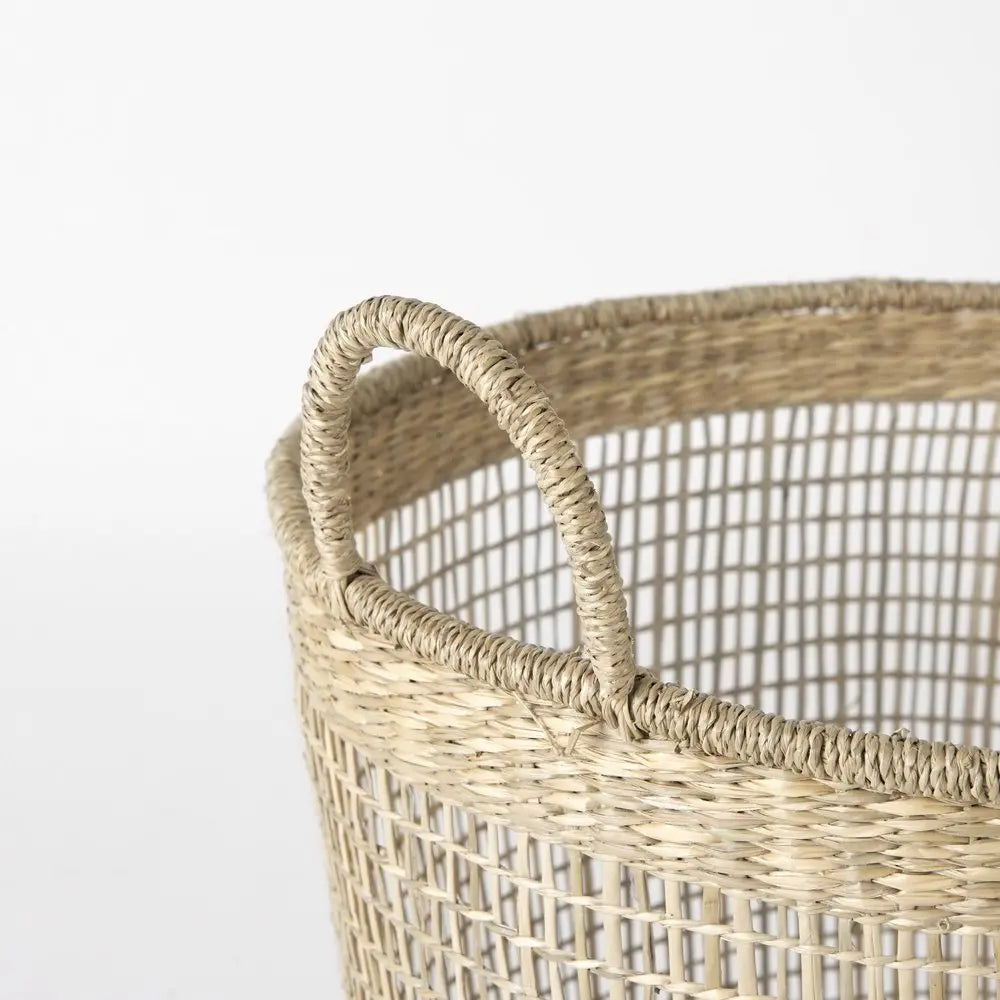 Set of Three Natural Wicker Basket HomeRoots
