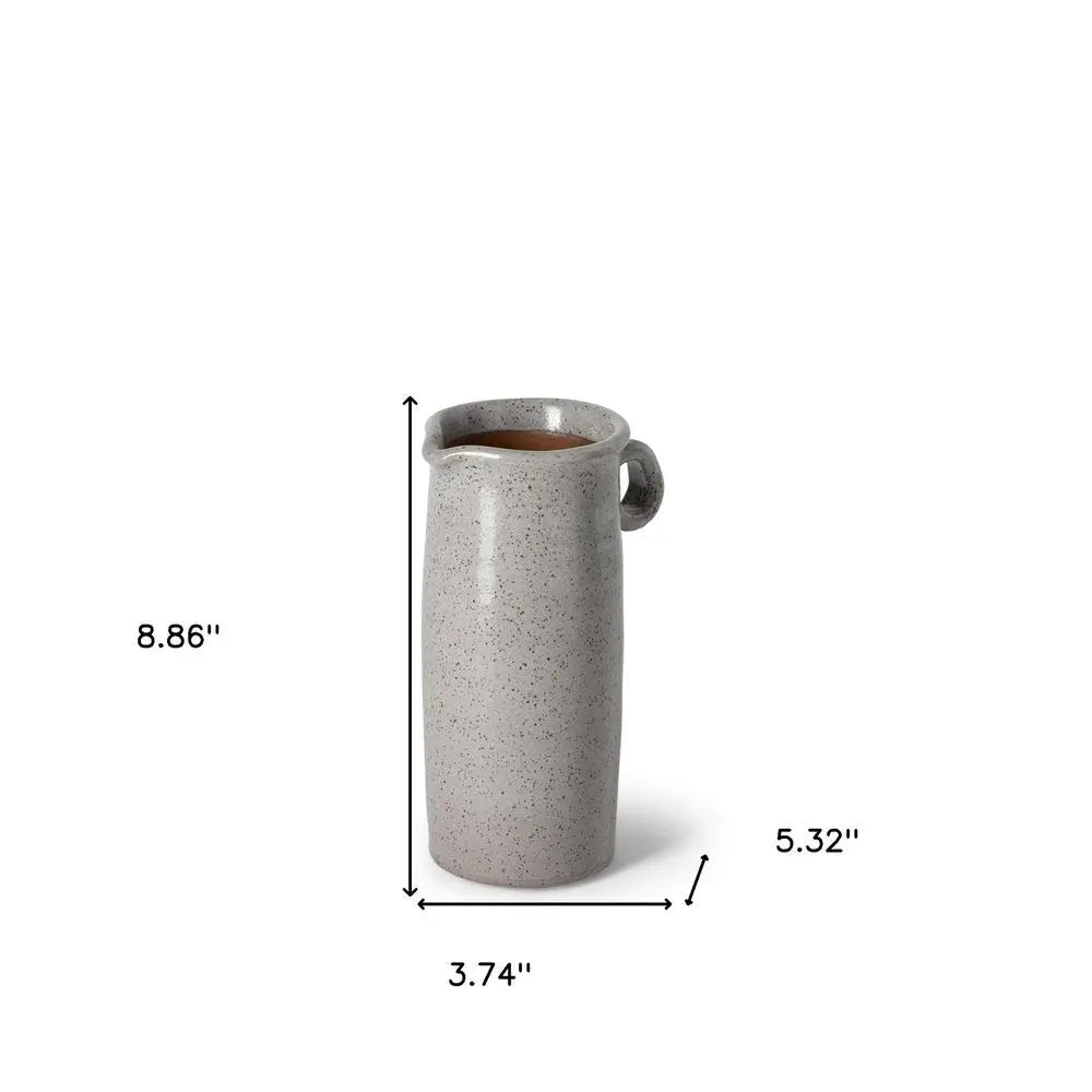 Urnas cilíndricas de cerámica gris de 9"