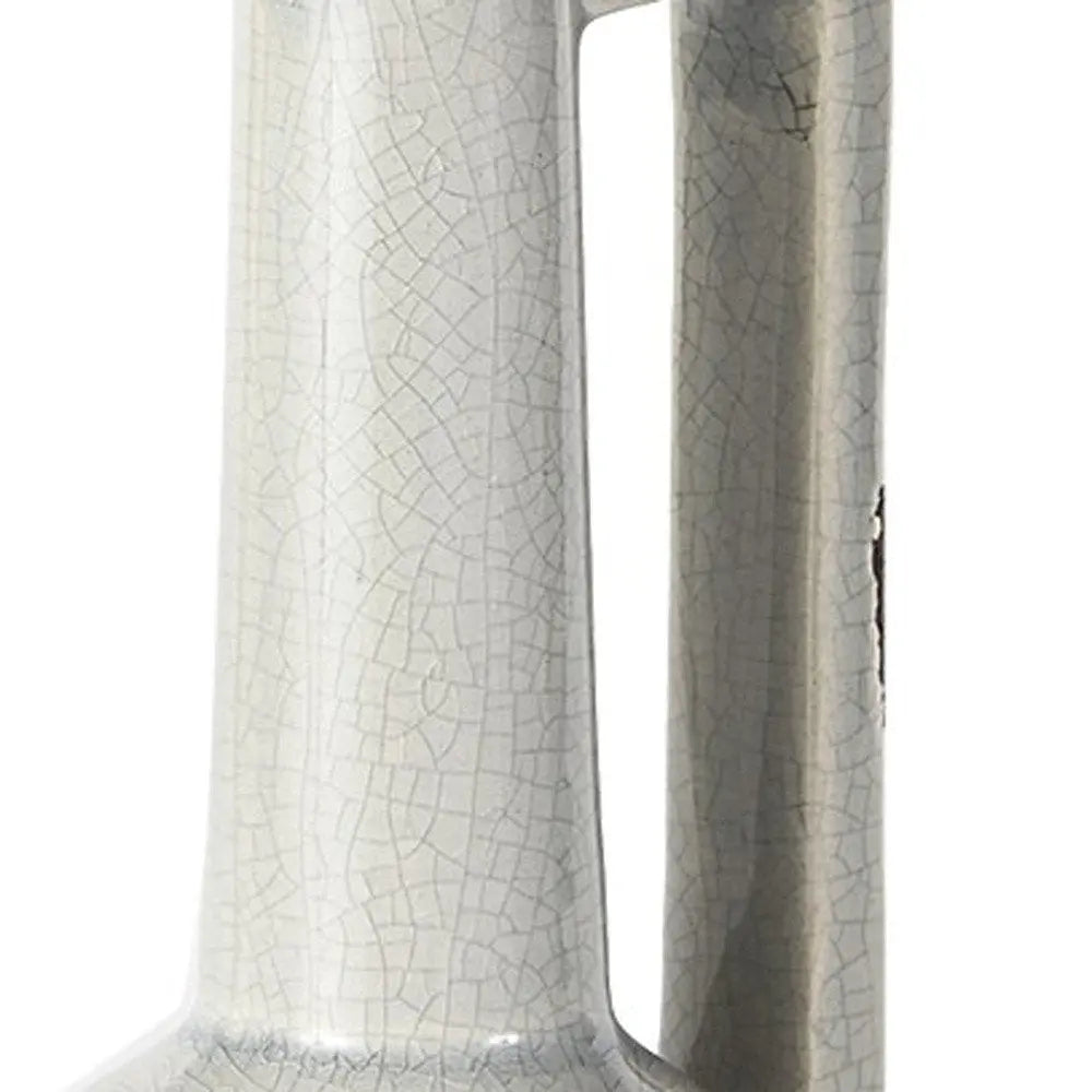 9" Gray And White Cylinder Ceramic Urns Jars HomeRoots