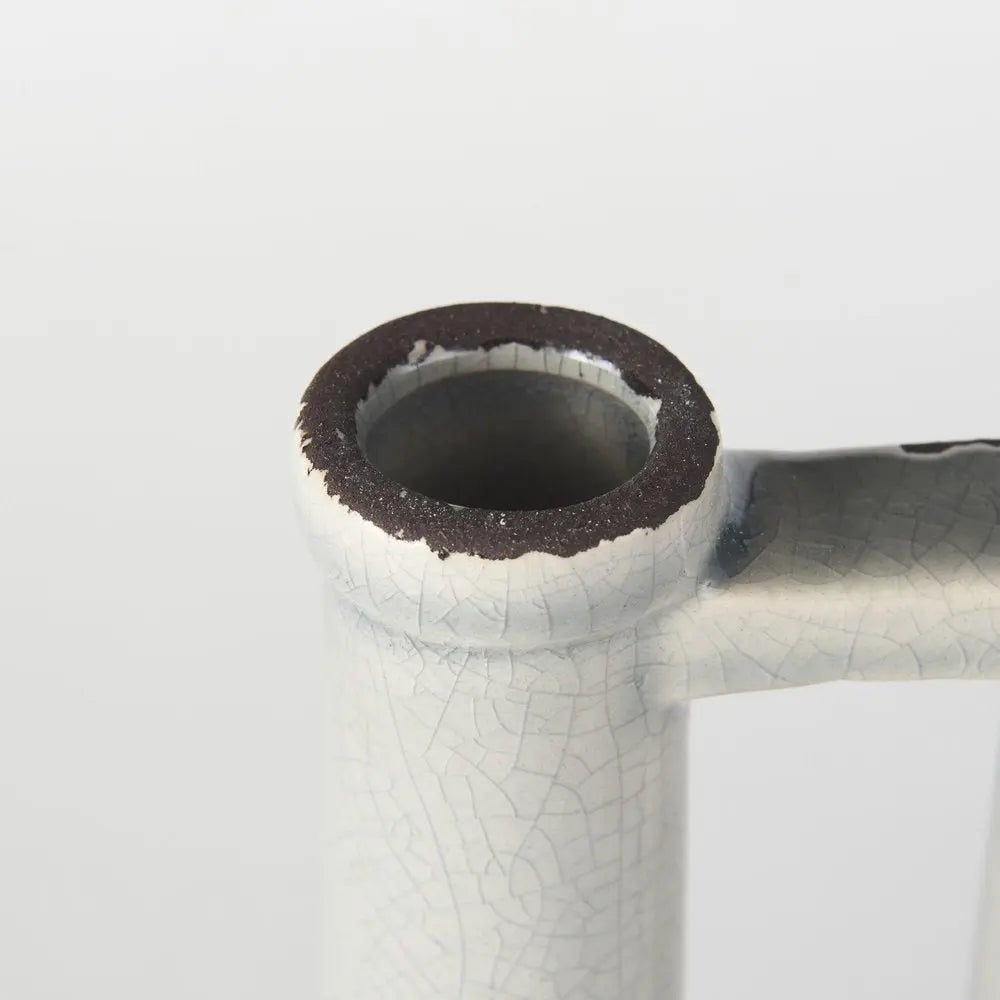 9" Gray And White Cylinder Ceramic Urns Jars HomeRoots