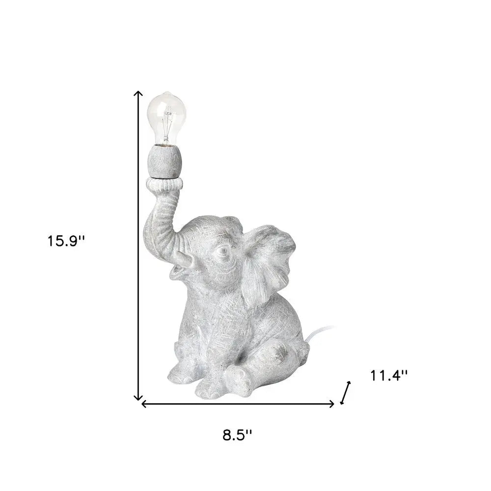 16" Gray Lamp Base LED HomeRoots