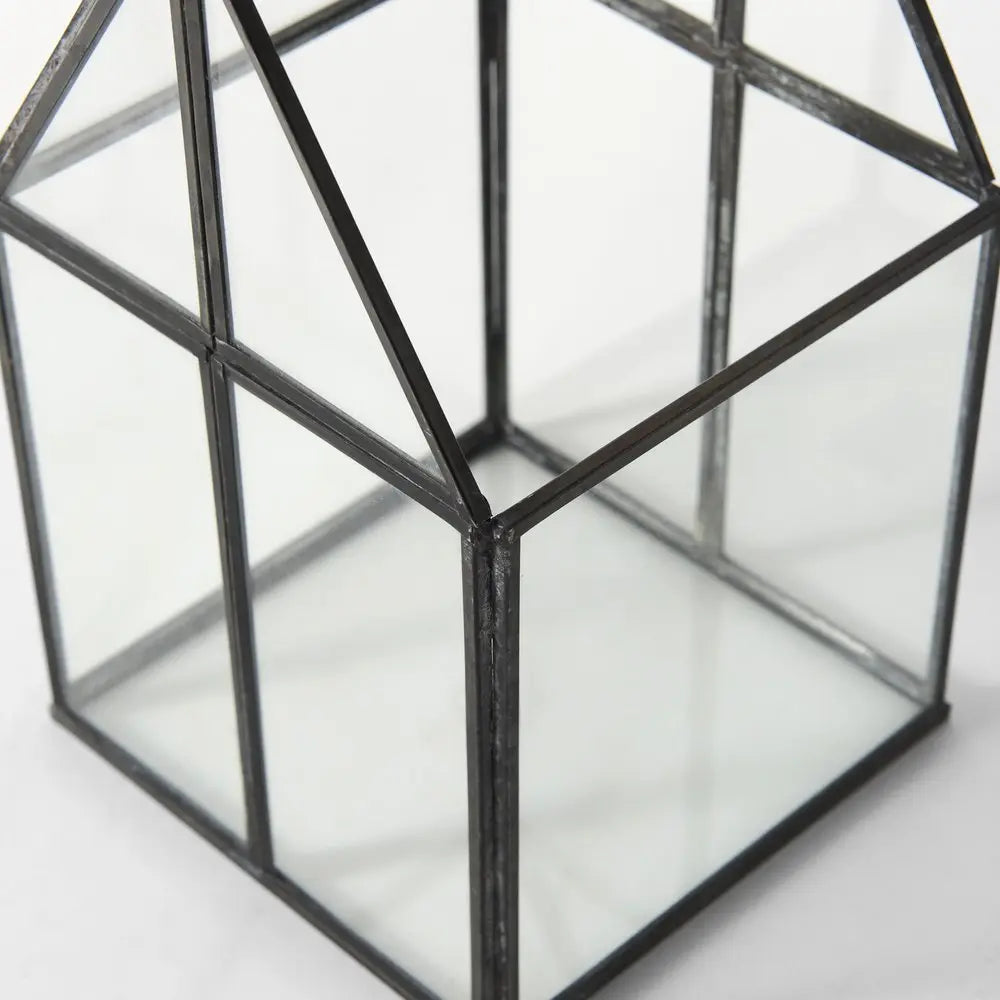 6" Black And Clear Glass And Metal Box HomeRoots