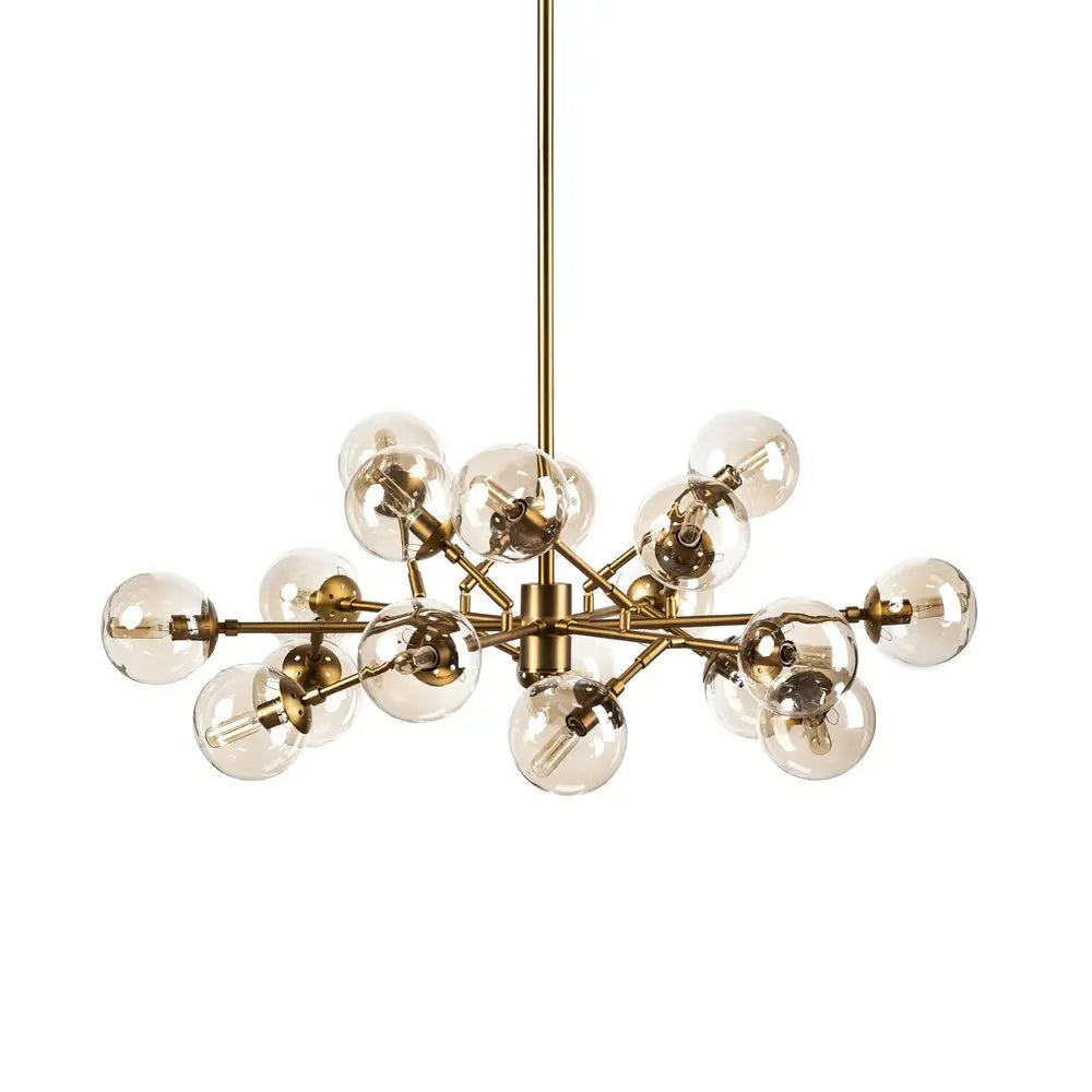 Gold Metal Eighteen Bulb Hanging Chandelier HomeRoots