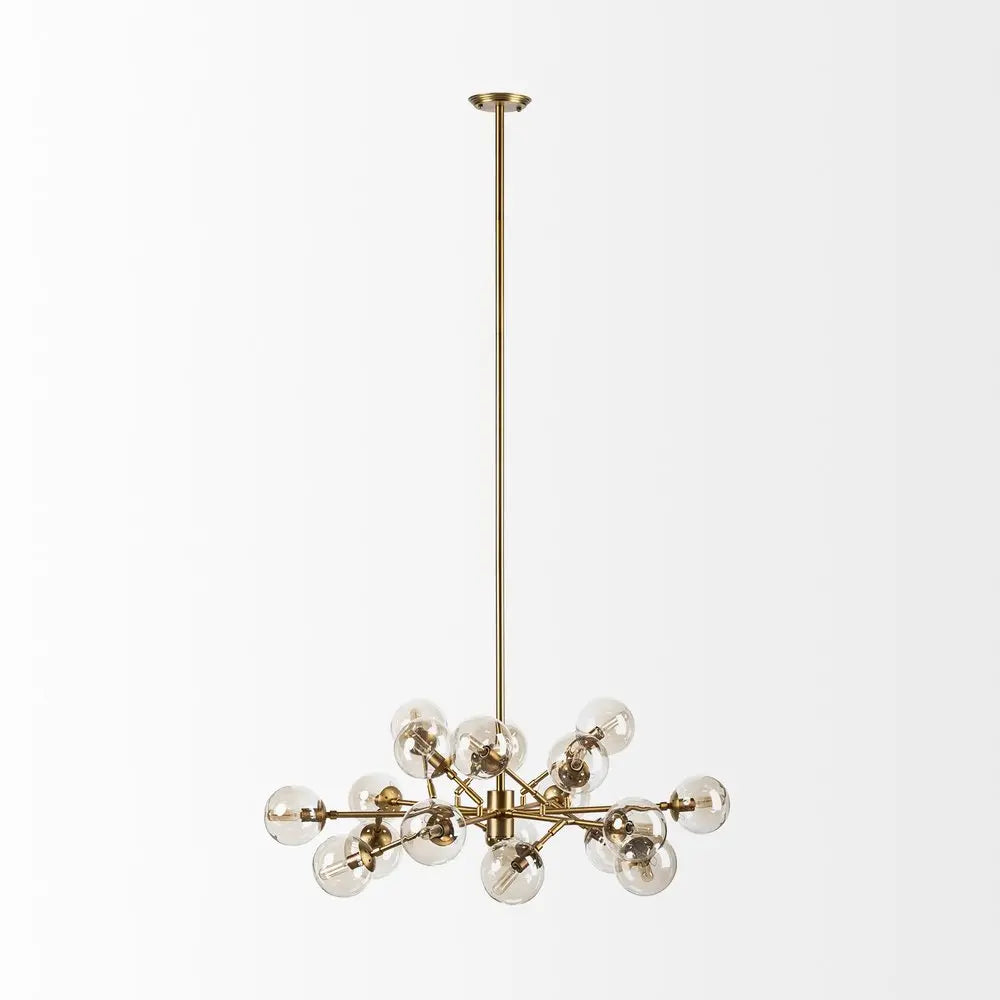 Gold Metal Eighteen Bulb Hanging Chandelier HomeRoots