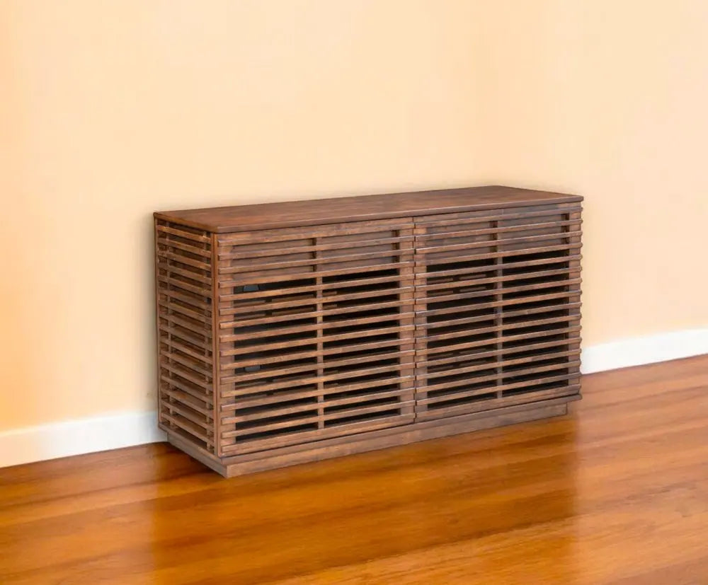 54" Brown Enclosed Storage TV Stand HomeRoots