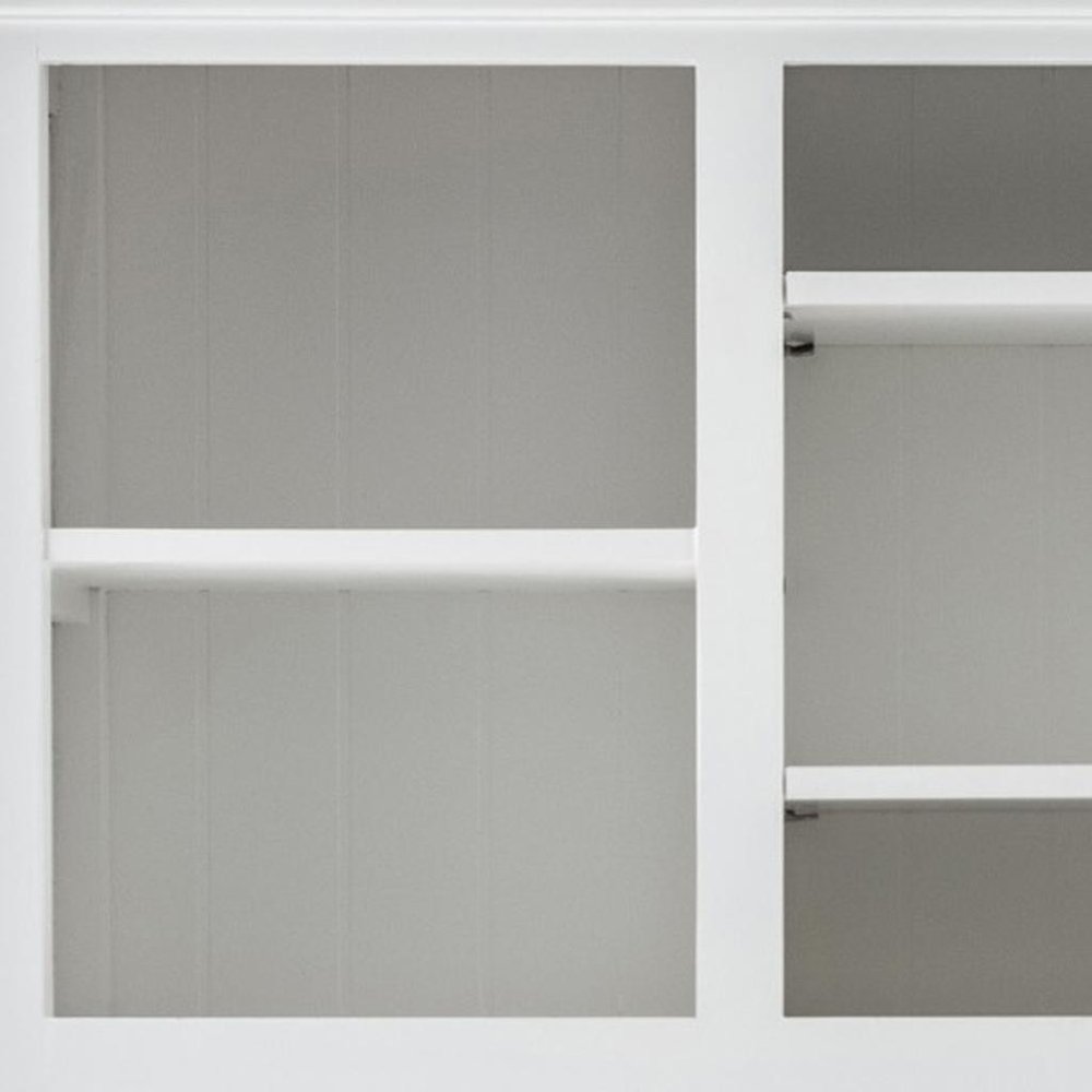 Librería ajustable de dos niveles de madera maciza blanca