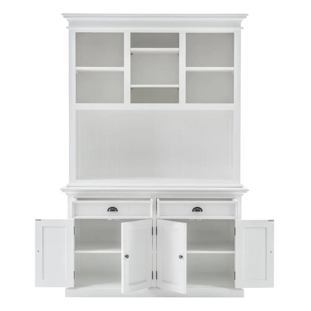 Librería ajustable de dos niveles de madera maciza blanca