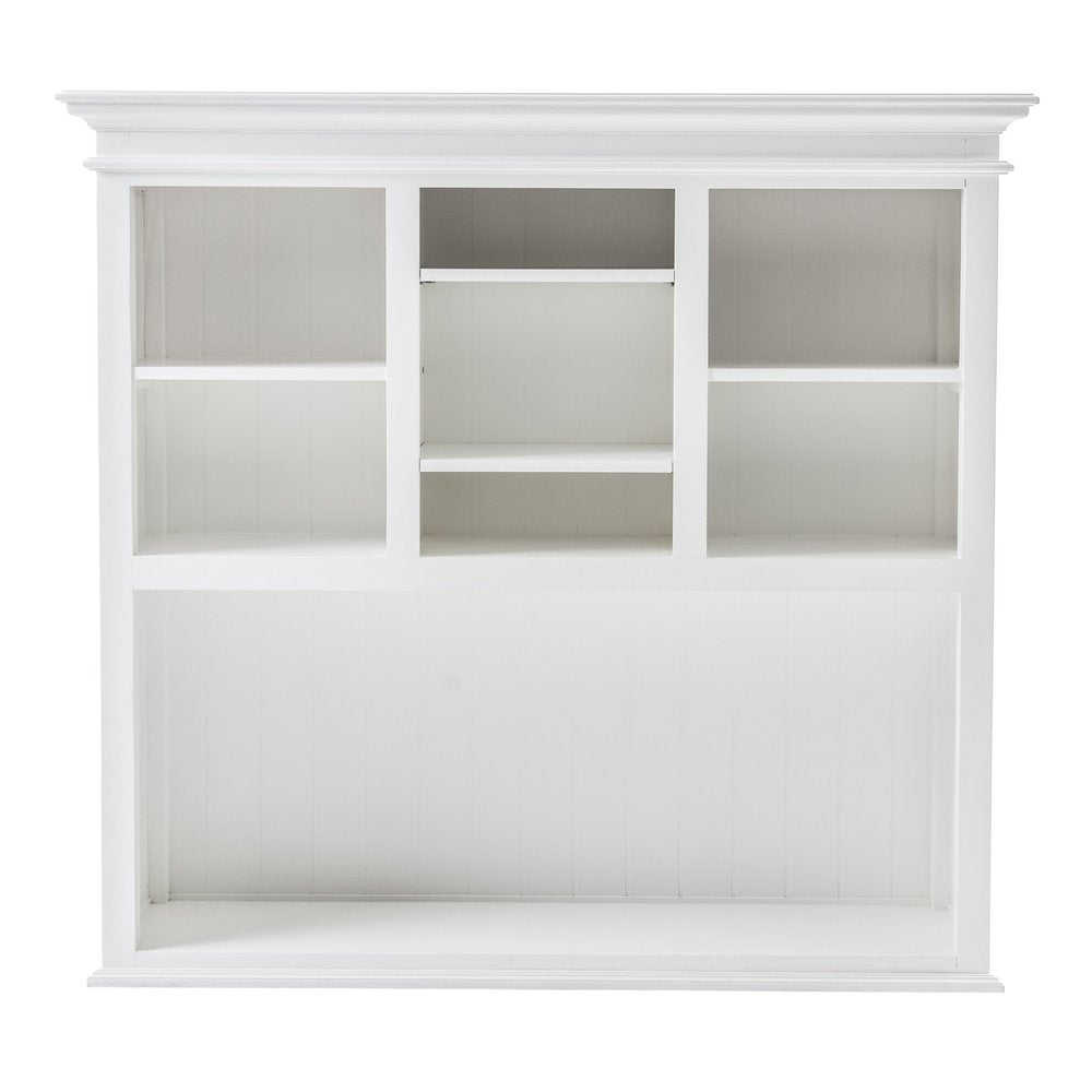 Librería ajustable de dos niveles de madera maciza blanca