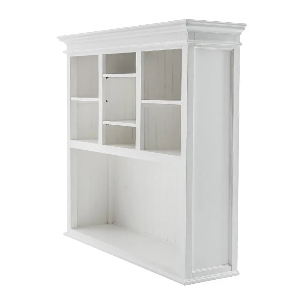 Librería ajustable de dos niveles de madera maciza blanca