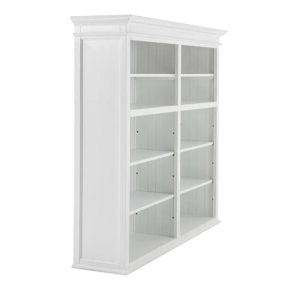 87" White Solid Wood Adjustable Four Tier Bookcase HomeRoots