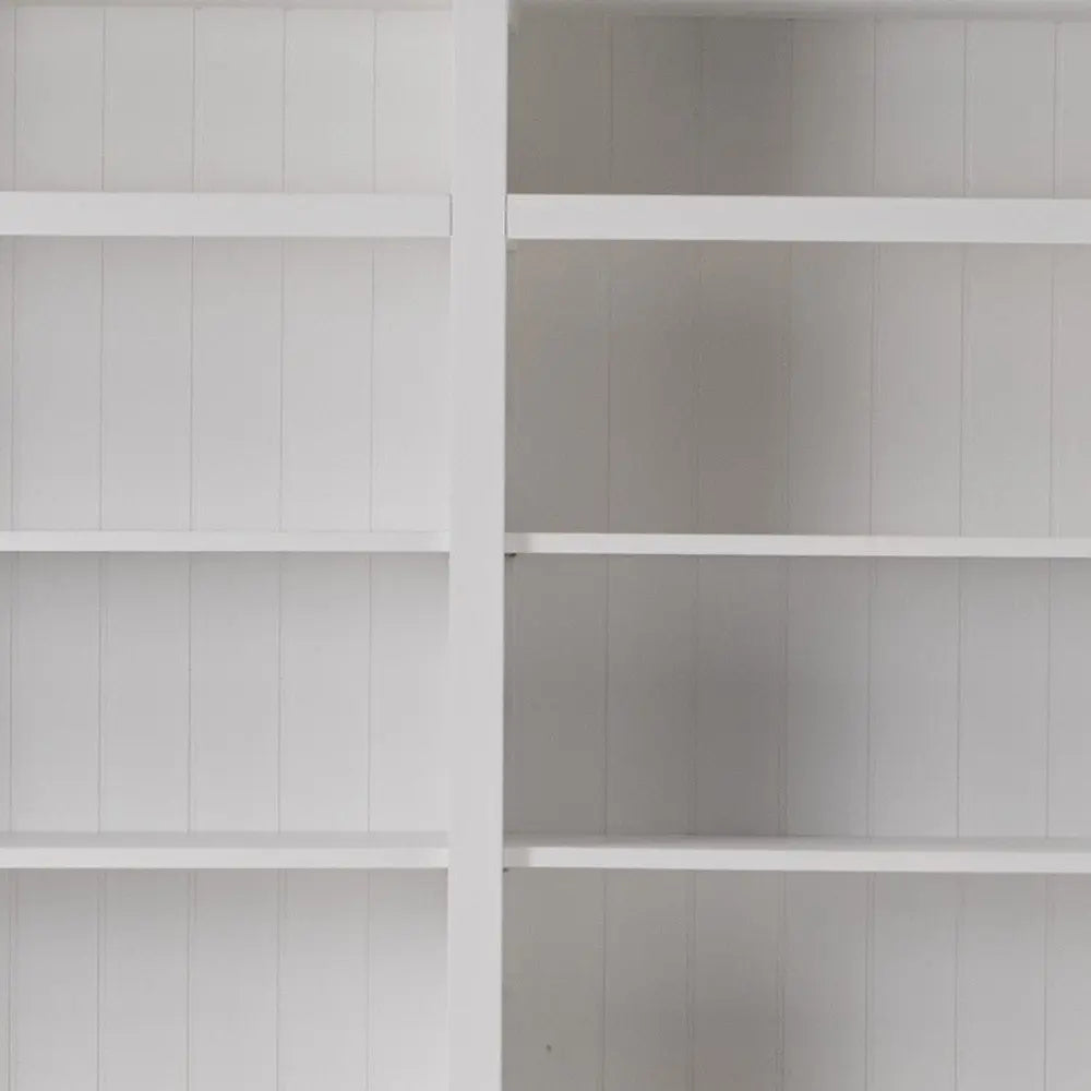 71" White Solid Wood Frame Dining Hutch With Multiple Shelves And Three Drawers HomeRoots