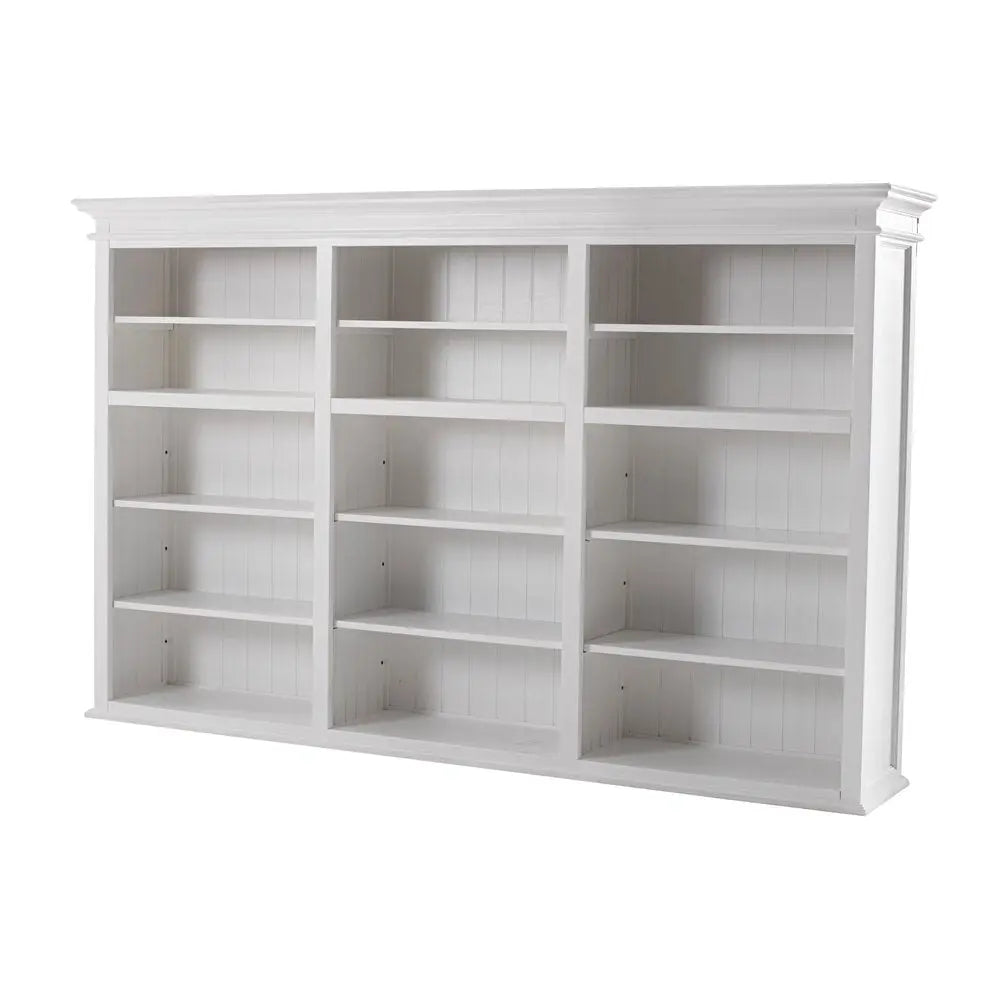 71" White Solid Wood Frame Dining Hutch With Multiple Shelves And Three Drawers HomeRoots
