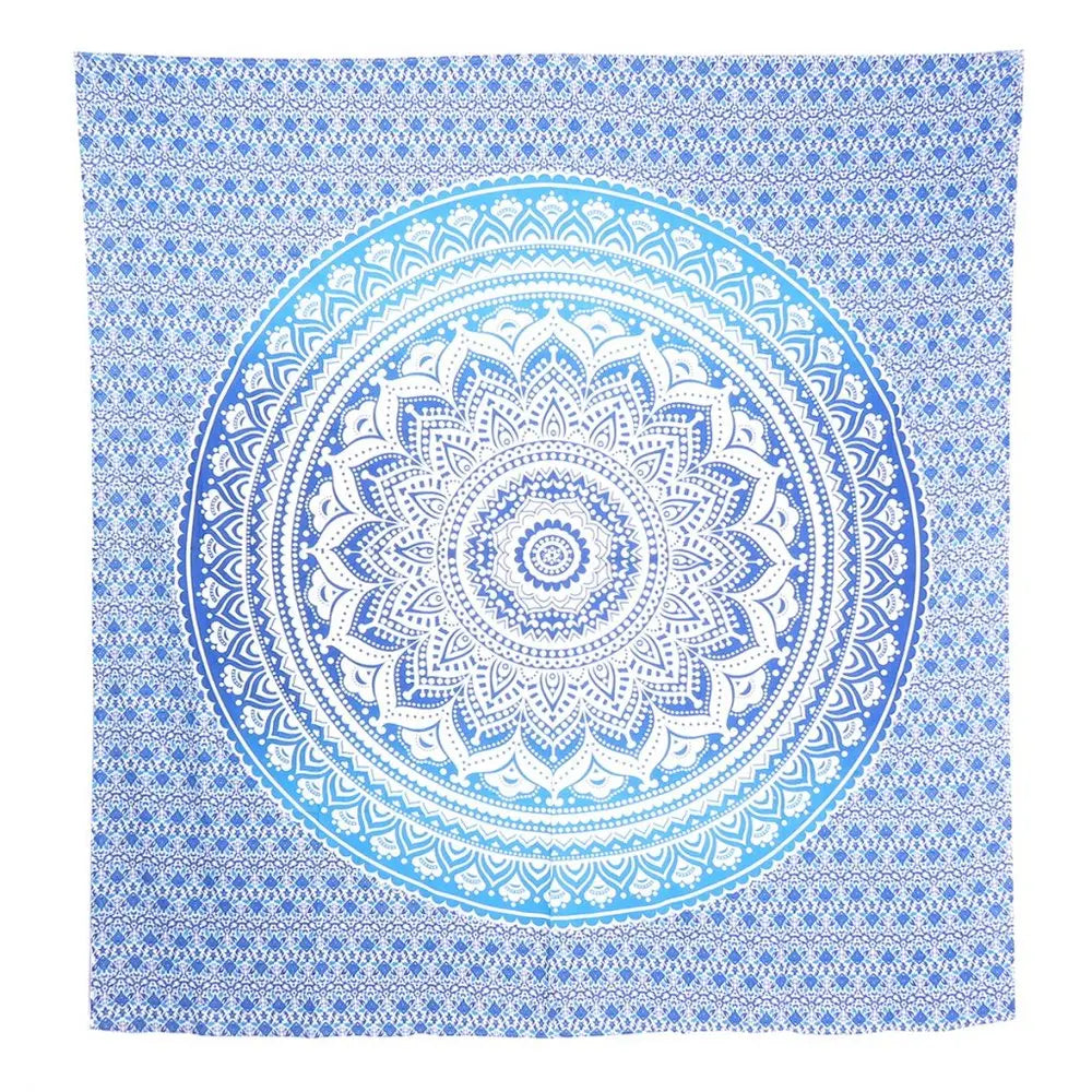 92" X 84" Blue And White Mandala Cotton Hanging Tapestry HomeRoots