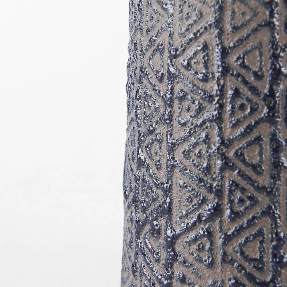 7" Brown Abstract Cylinder Ceramic Table Vase