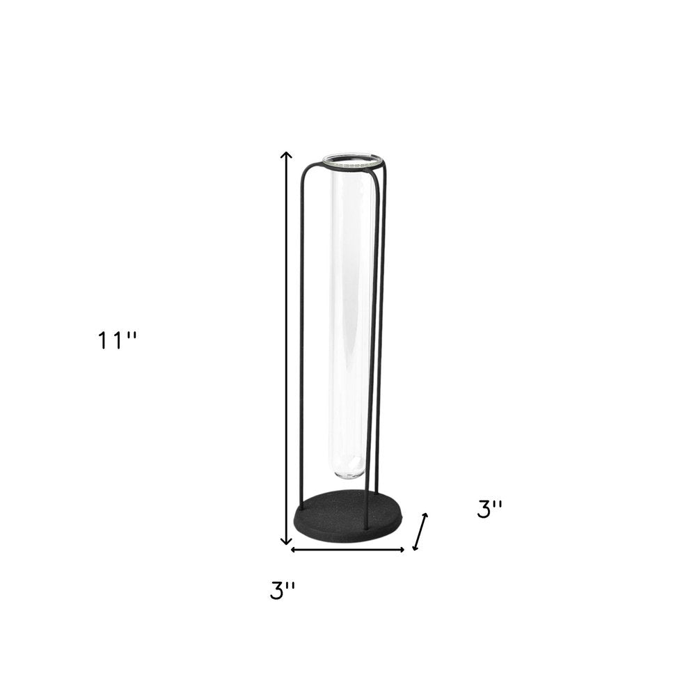 Juego de tres jarrones de mesa de metal cilíndricos abstractos negros