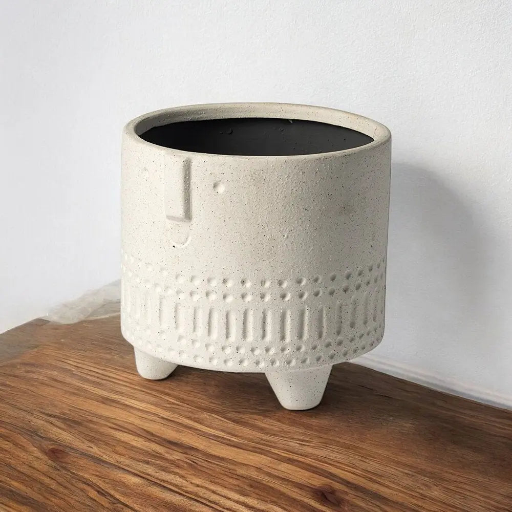 7" White Abstract Cylinder Ceramic Table Vase HomeRoots