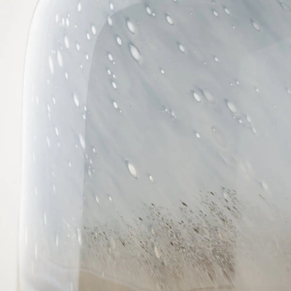 15" Blue And Beige Abstract Cylinder Crystal Glass Table Vase