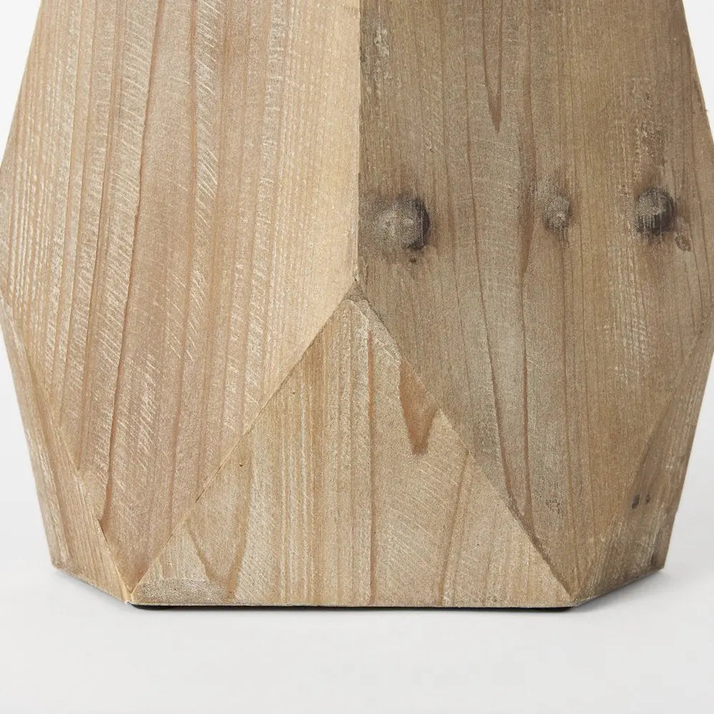 11" Natural Abstract Cylinder Solid Wood Table Vase HomeRoots