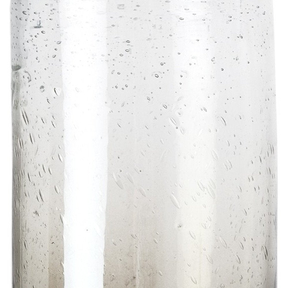 Jarrón de mesa de cristal cilíndrico abstracto dorado de 11"