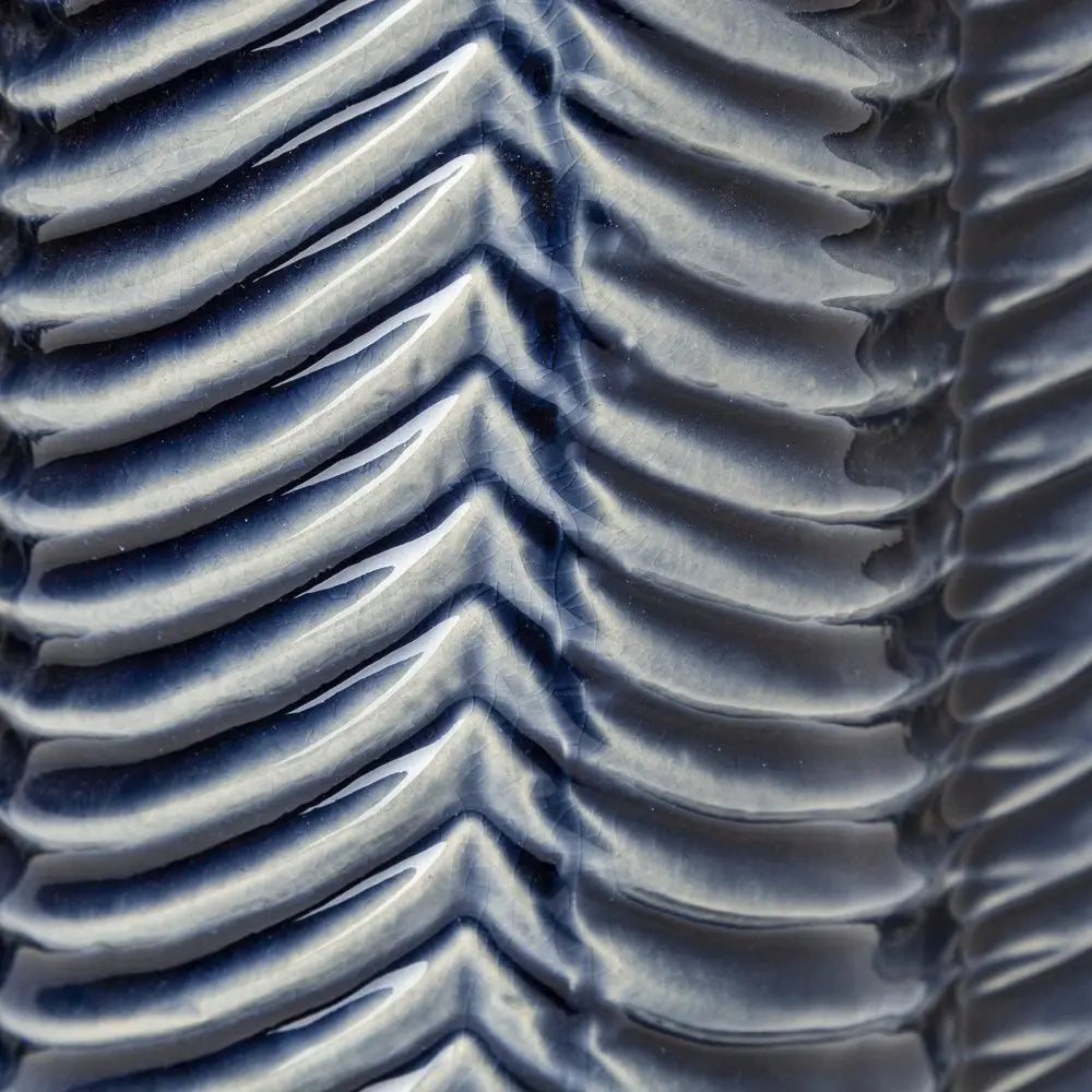 10" Navy Blue Abstract Cylinder Ceramic Table Vase