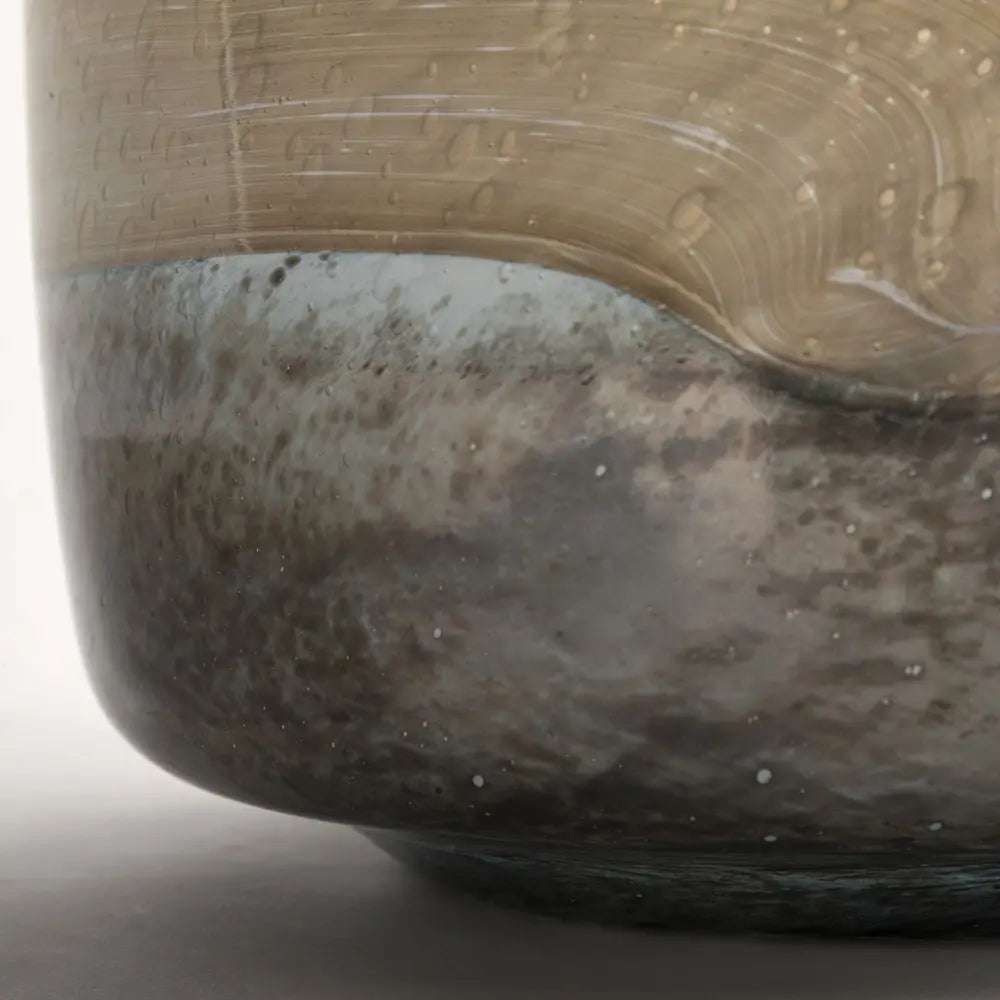 9" Blue And Brown Seeded Glass Table Vase HomeRoots