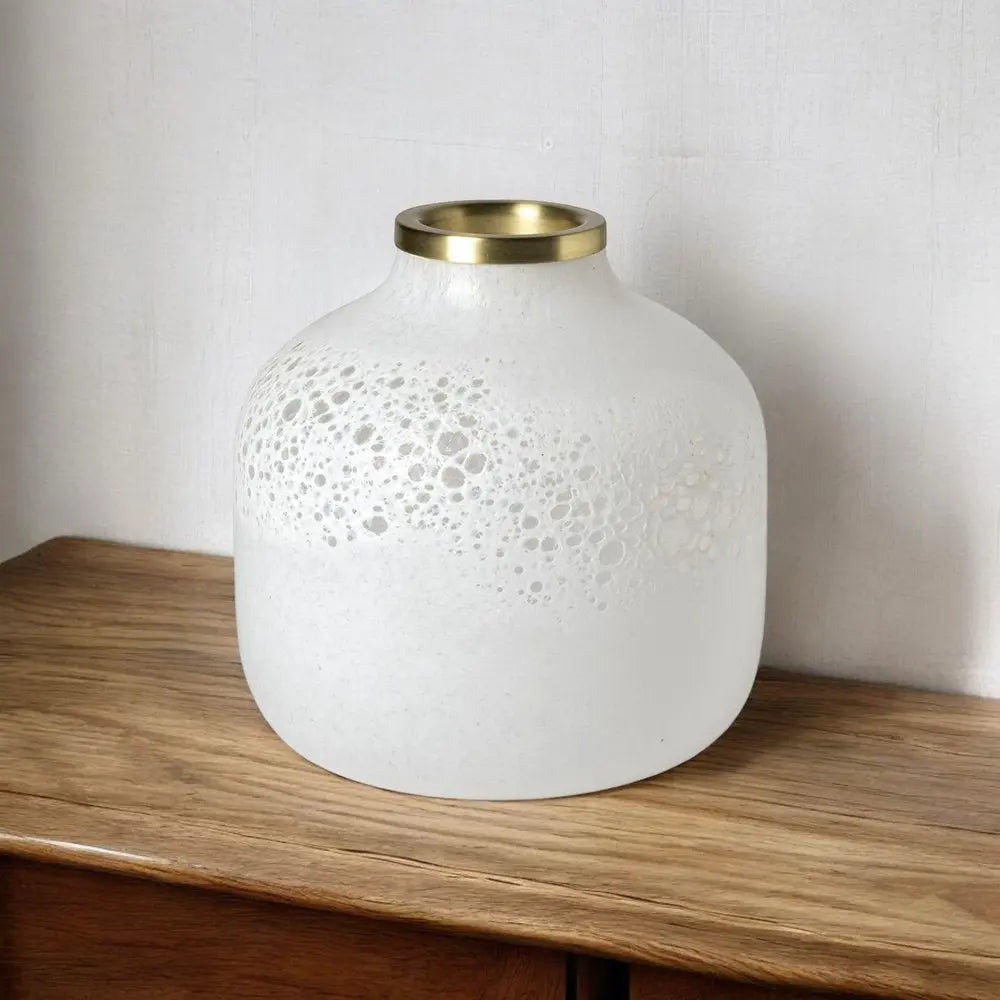 8" White Abstract Cylinder Crystal Glass Table Vase HomeRoots