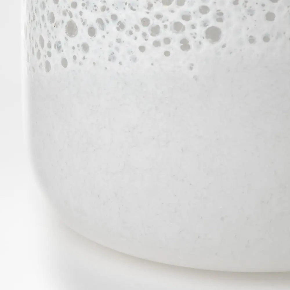 8" White Abstract Cylinder Crystal Glass Table Vase HomeRoots