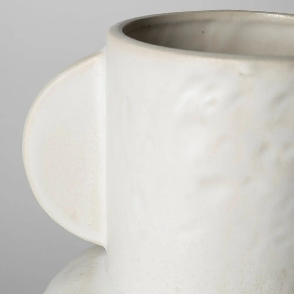 12" White Ribbed Cylinder Ceramic Table Vase HomeRoots