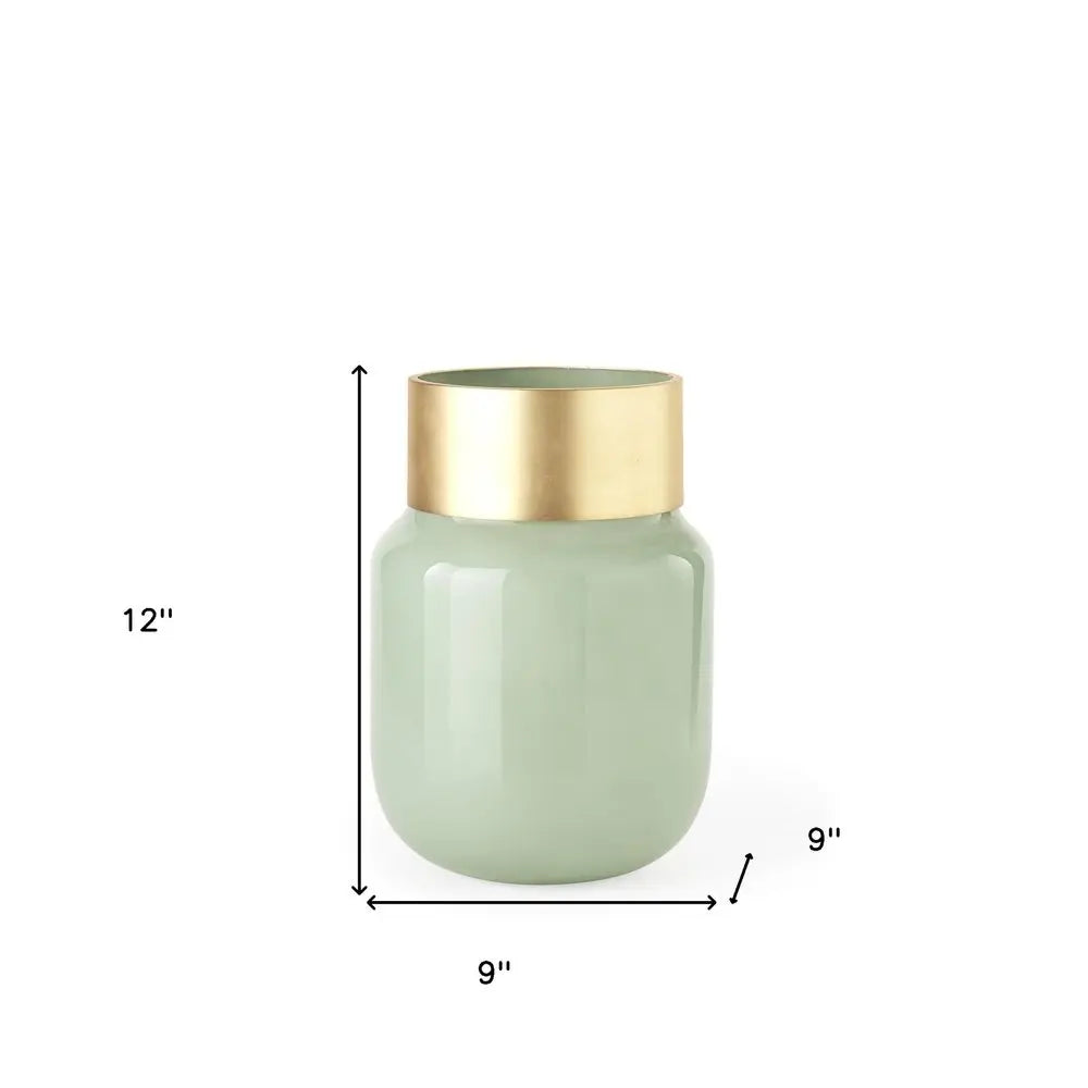 12" Green Abstract Cylinder Crystal Glass Table Vase HomeRoots