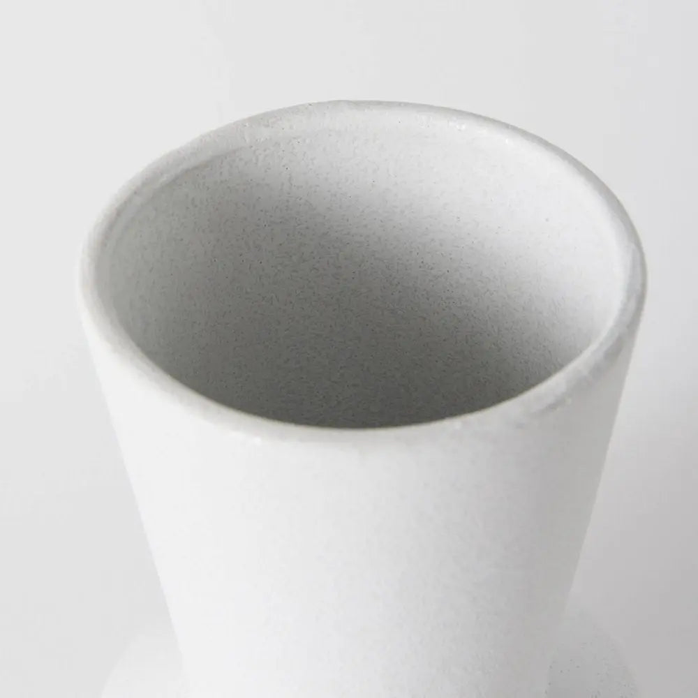 9" White Abstract Cylinder Ceramic Table Vase HomeRoots