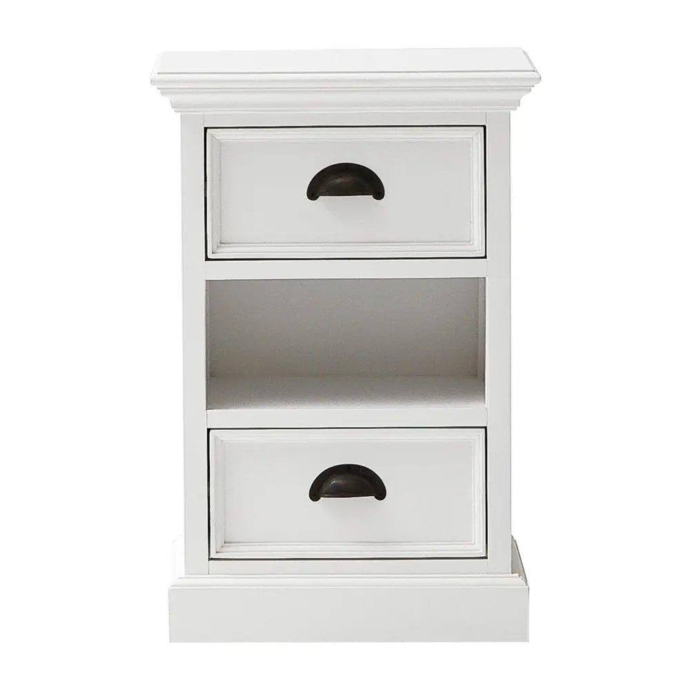 24" White Solid Wood Two Drawer Nightstand HomeRoots