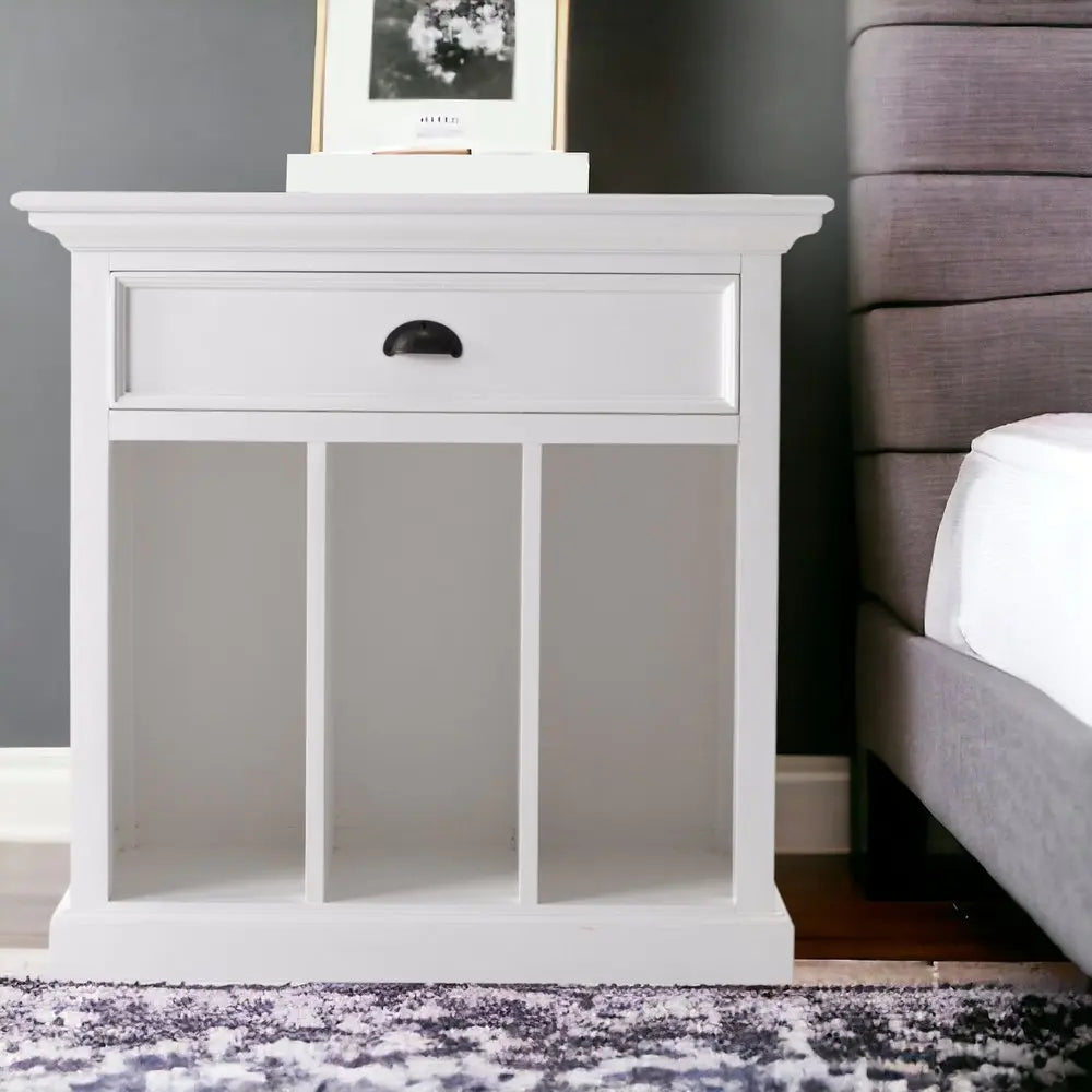 31" White Solid and Manufactured Wood Nightstand HomeRoots