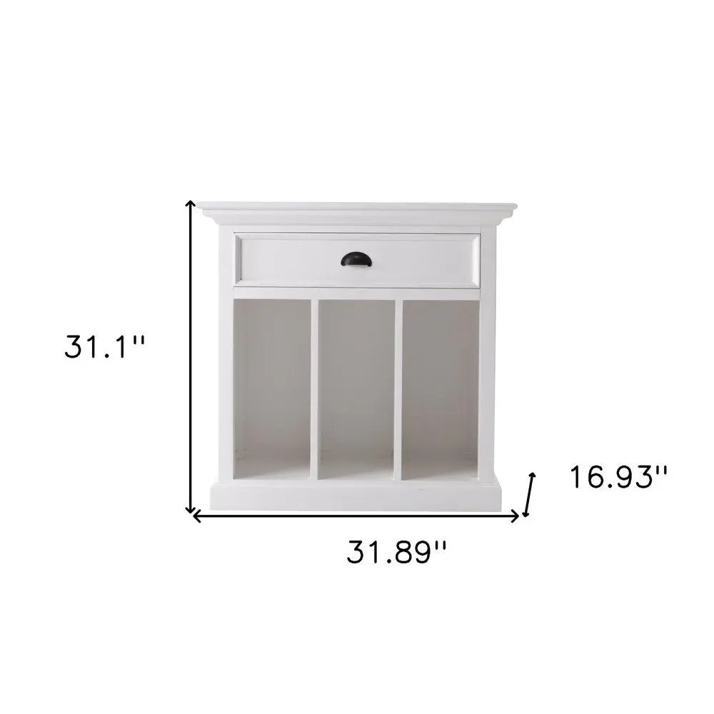 31" White Solid and Manufactured Wood Nightstand HomeRoots