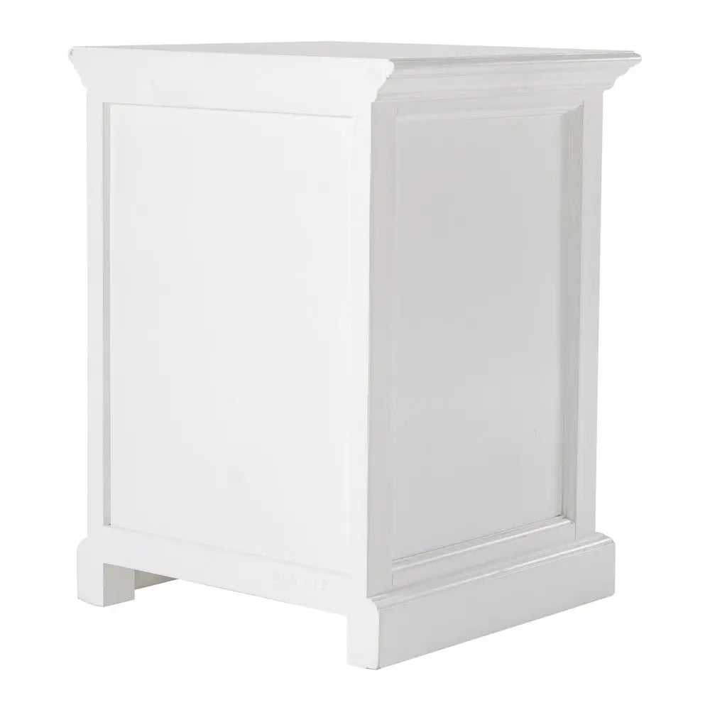 24" White Solid Wood Distressed One Drawer Nightstand HomeRoots