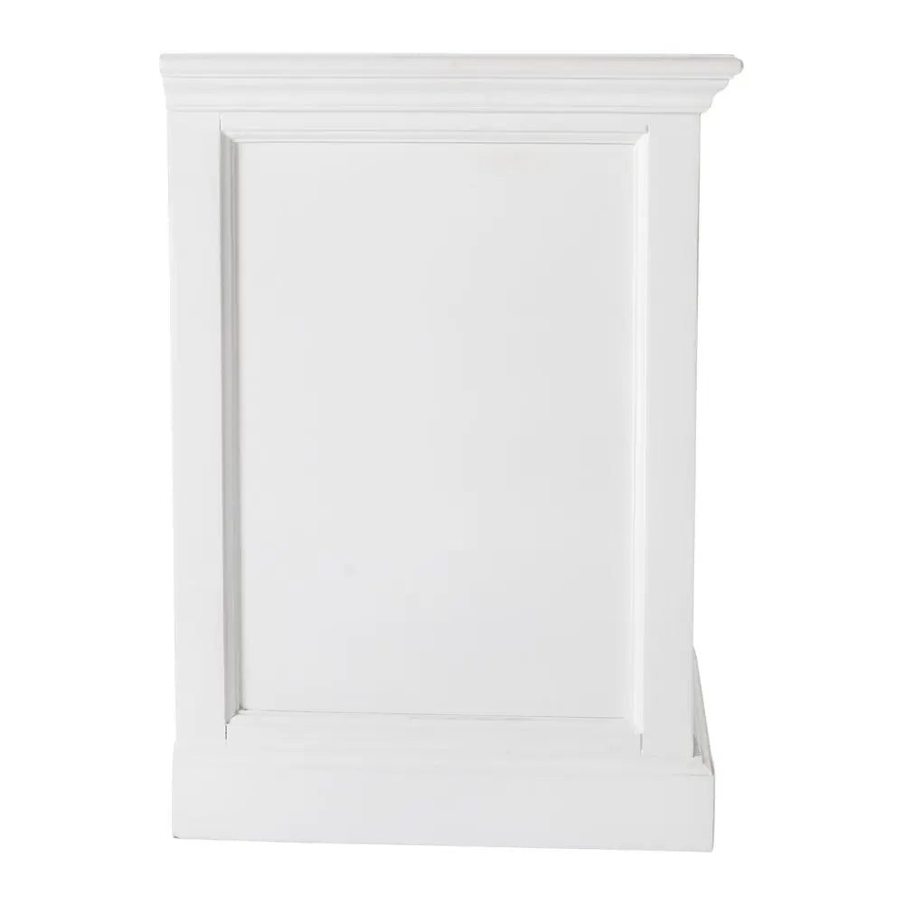 24" White Solid Wood Distressed One Drawer Nightstand HomeRoots