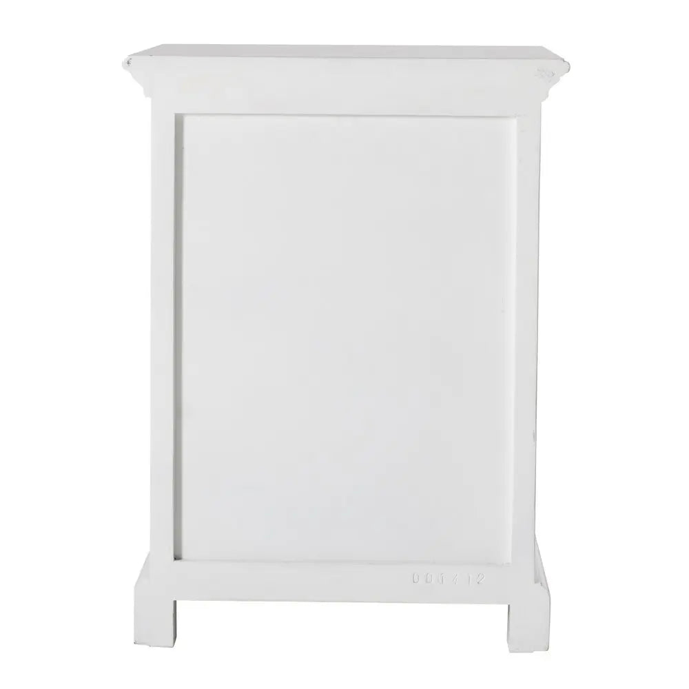 24" White Solid Wood Distressed One Drawer Nightstand HomeRoots