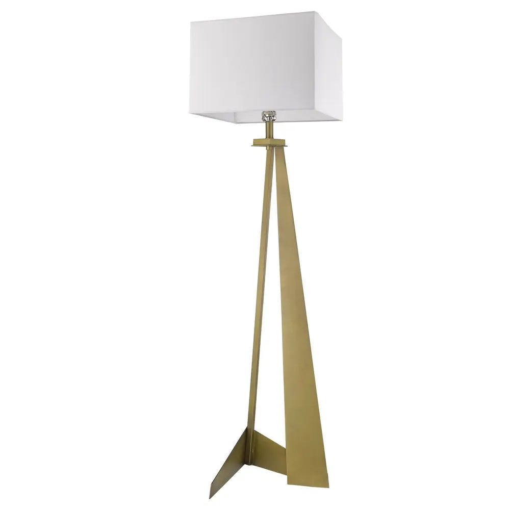 60" Floor Lamp With White Fabric Novelty Shade HomeRoots