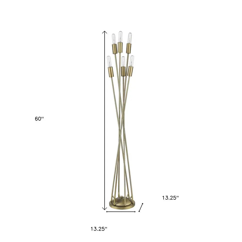 60" Six Light Torchiere Floor Lamp HomeRoots