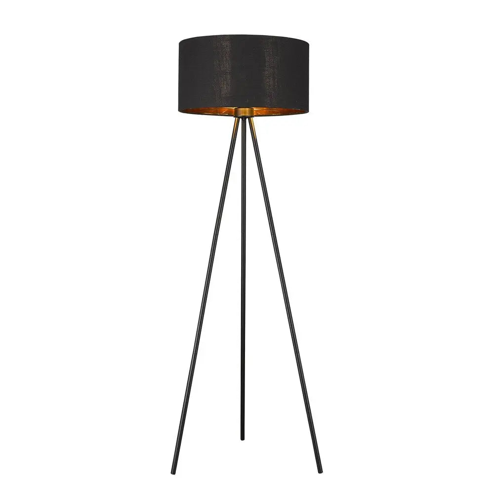 58" Matte Tripod Floor Lamp With Black Drum Shade HomeRoots