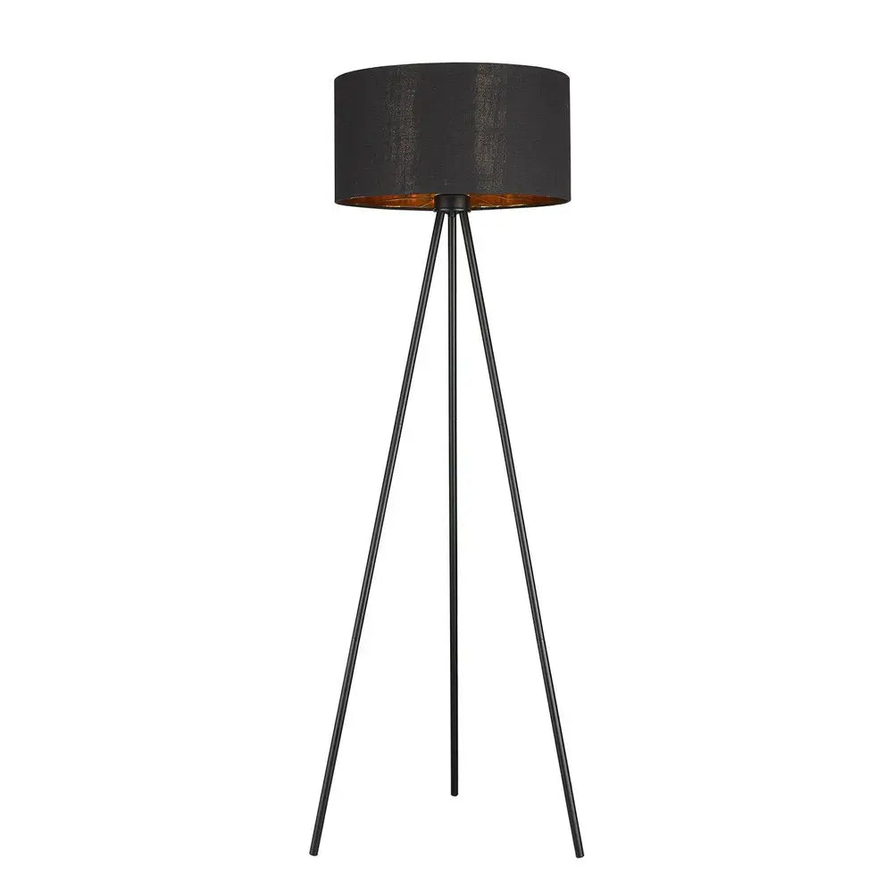 58" Matte Tripod Floor Lamp With Black Drum Shade HomeRoots