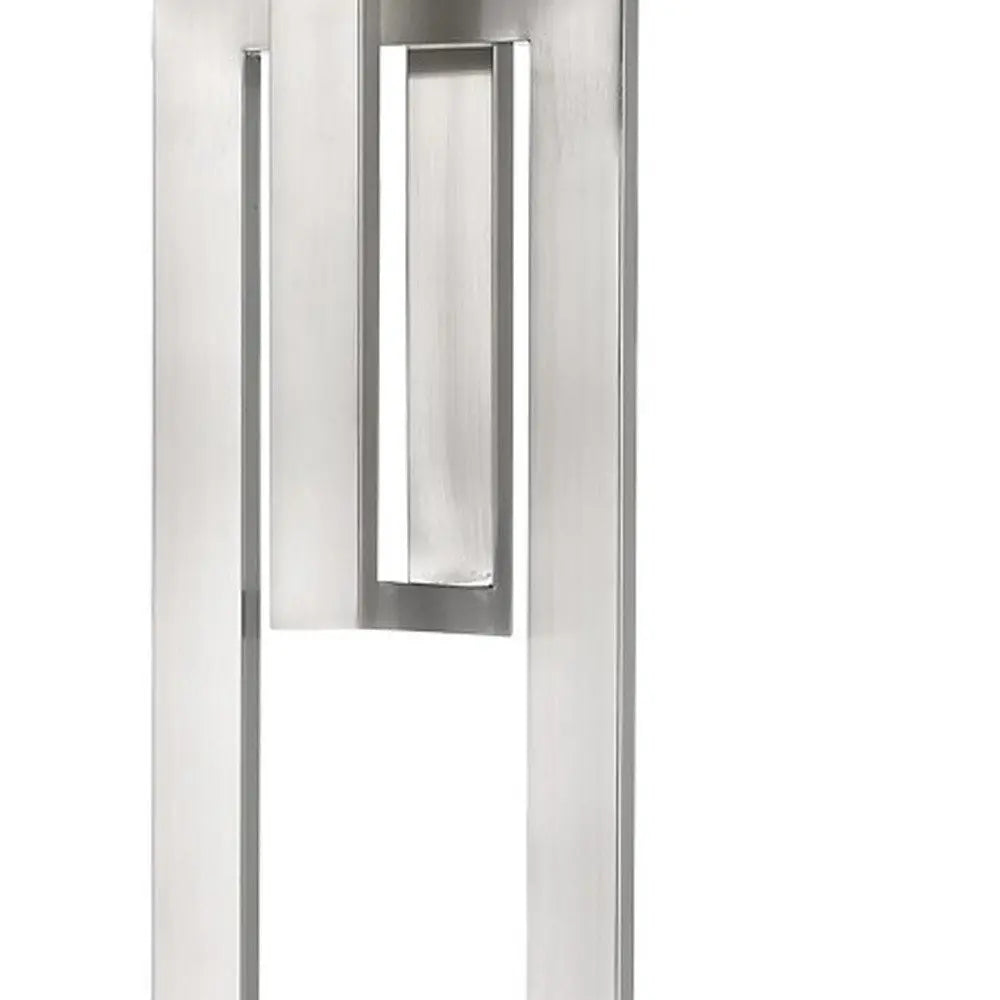 64" Nickel Traditional Shaped Floor Lamp With White Rectangular Shade HomeRoots