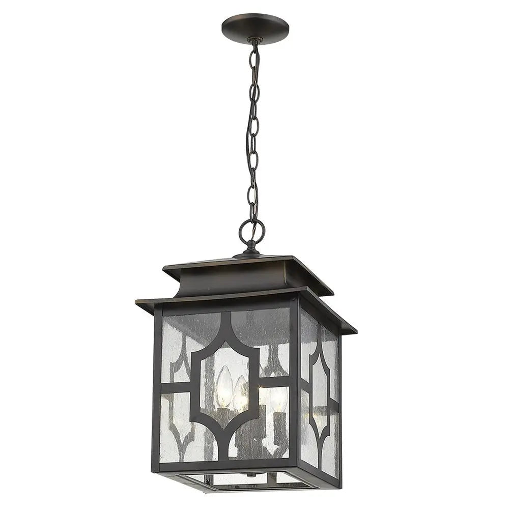 Calvert 4-Light Oil-Rubbed Bronze Hanging Lantern HomeRoots