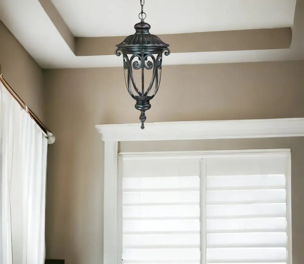 Naples 1-Light Marbelized Mahogany Hanging Light HomeRoots