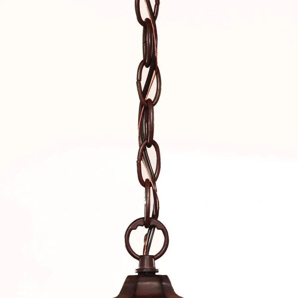 Brown Lantern Beveled Metal Dimmable Chandelier With Clear Shades HomeRoots