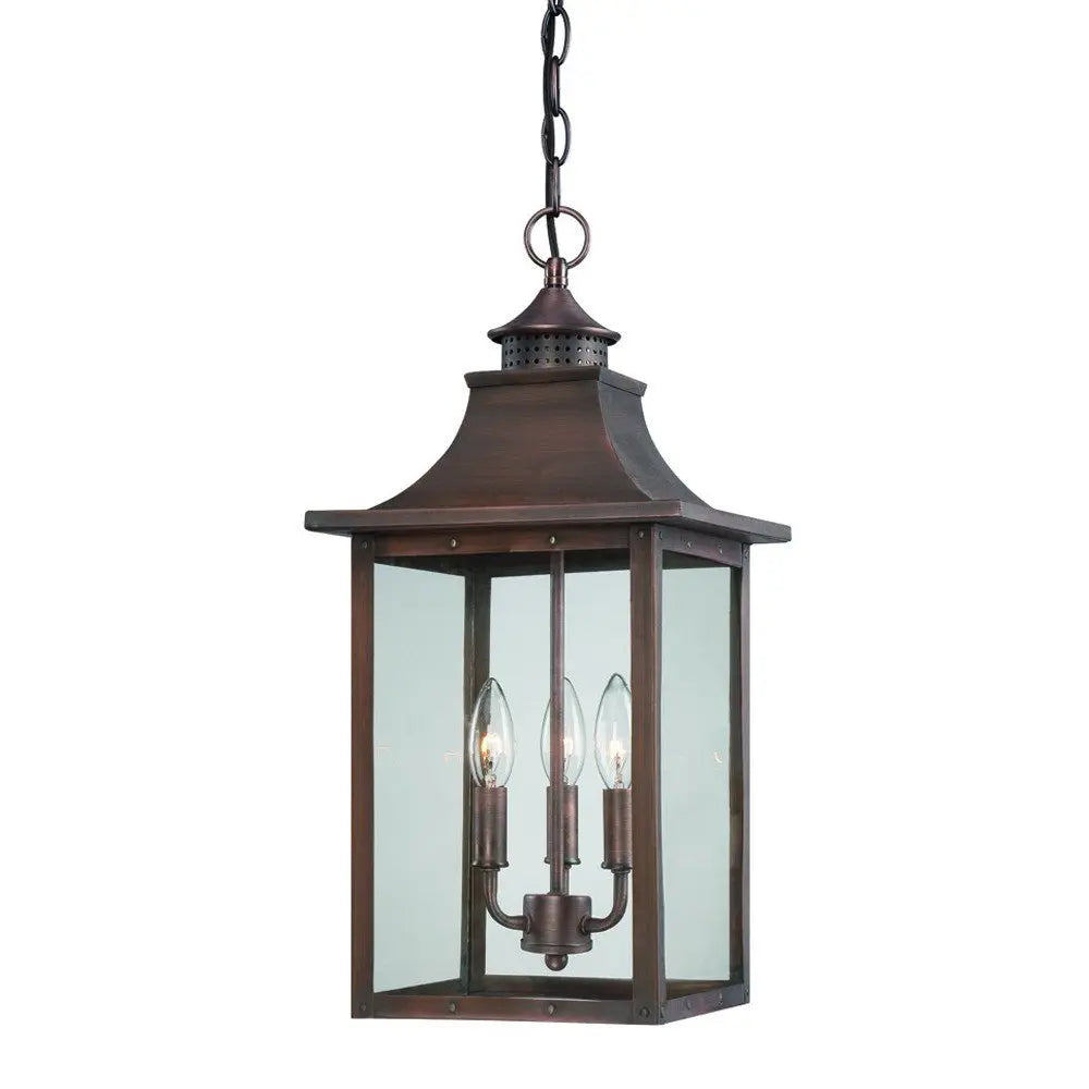 St. Charles 3-Light Acopper Patina Hanging Light HomeRoots