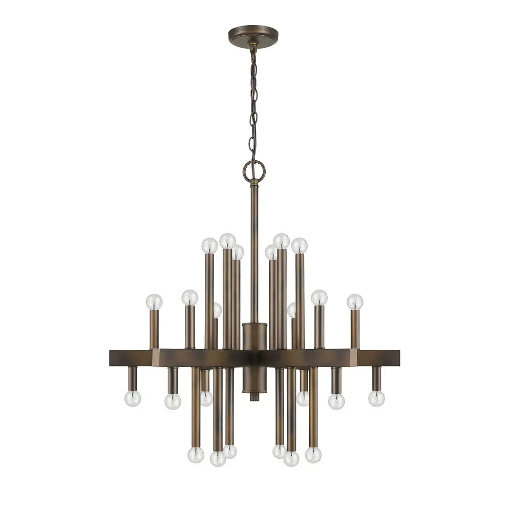 Brown Candle Style Multi Light Metal Dimmable Chandelier HomeRoots