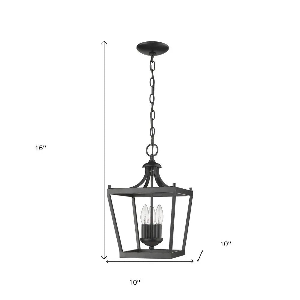 Vintage Black Metal Tapered Hanging Light HomeRoots