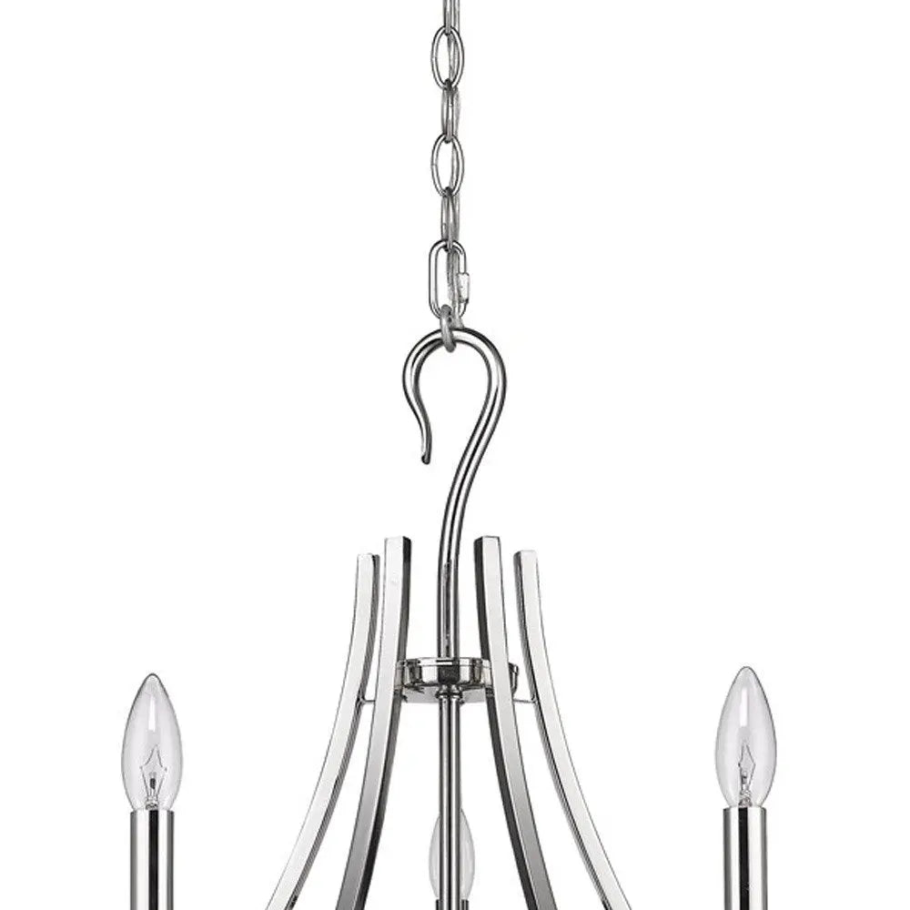 Nickel Candle Style Five Light Metal Dimmable Chandelier HomeRoots