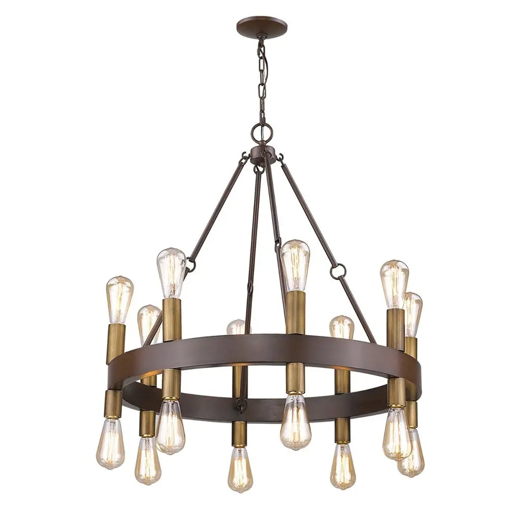 Brown and Black Candle Style Multi Light Metal Dimmable Chandelier HomeRoots